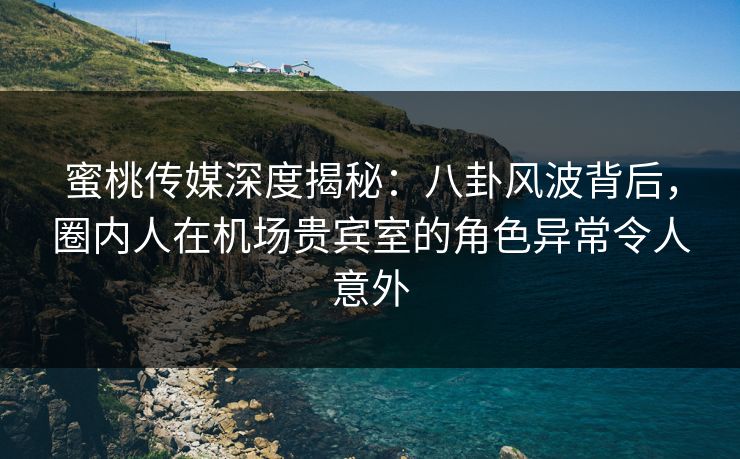 蜜桃传媒深度揭秘：八卦风波背后，圈内人在机场贵宾室的角色异常令人意外
